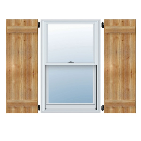 Ekena Millwork Joined Board-n-Batten Shutters, Rough Sawn Western Red Cedar, 32 1/4W x 45H, PR RBJ06S32X045RWR - main
